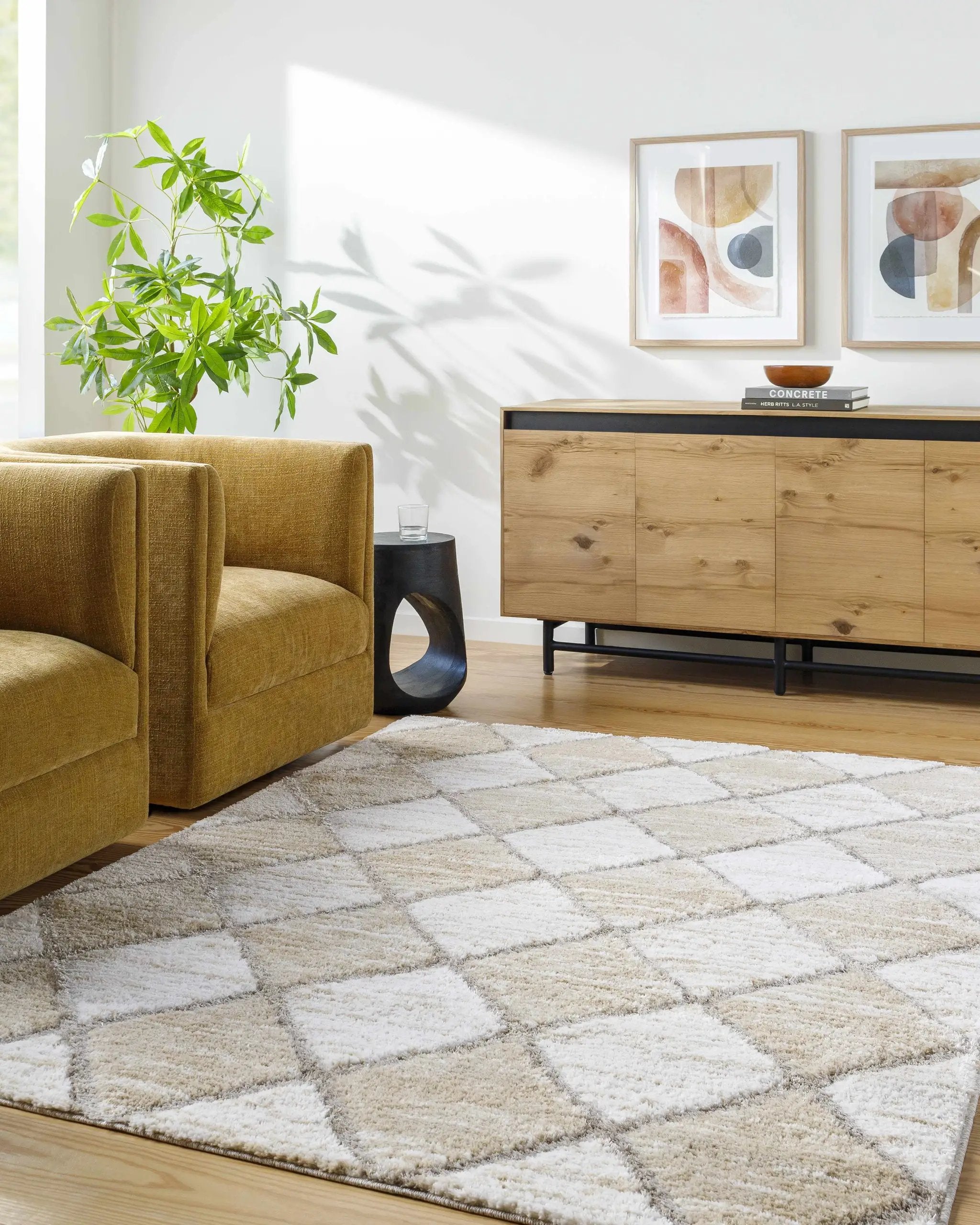 Aideen Cream Shag Area Rug - Clearance by Boutique Rugs