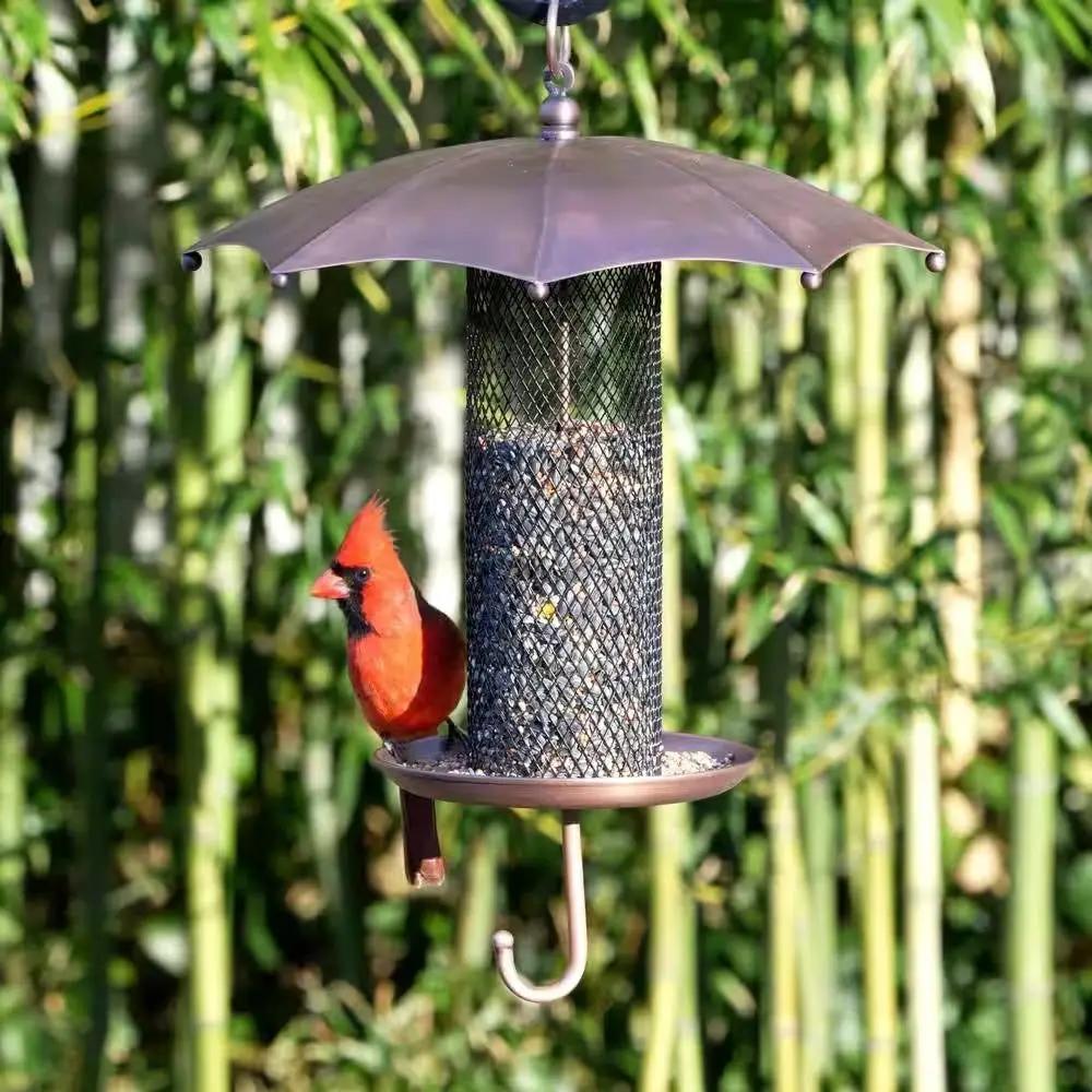 Copper Umbrella Bird Feeder with Mesh Tube Revivor - 3.5 lbs. Seed Capacity by HomePacific