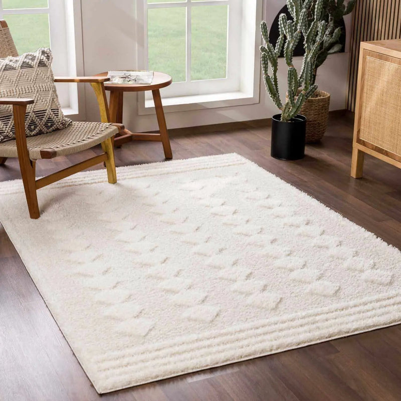 Hija Cream High-Low Area Rug - Clearance by Boutique Rugs