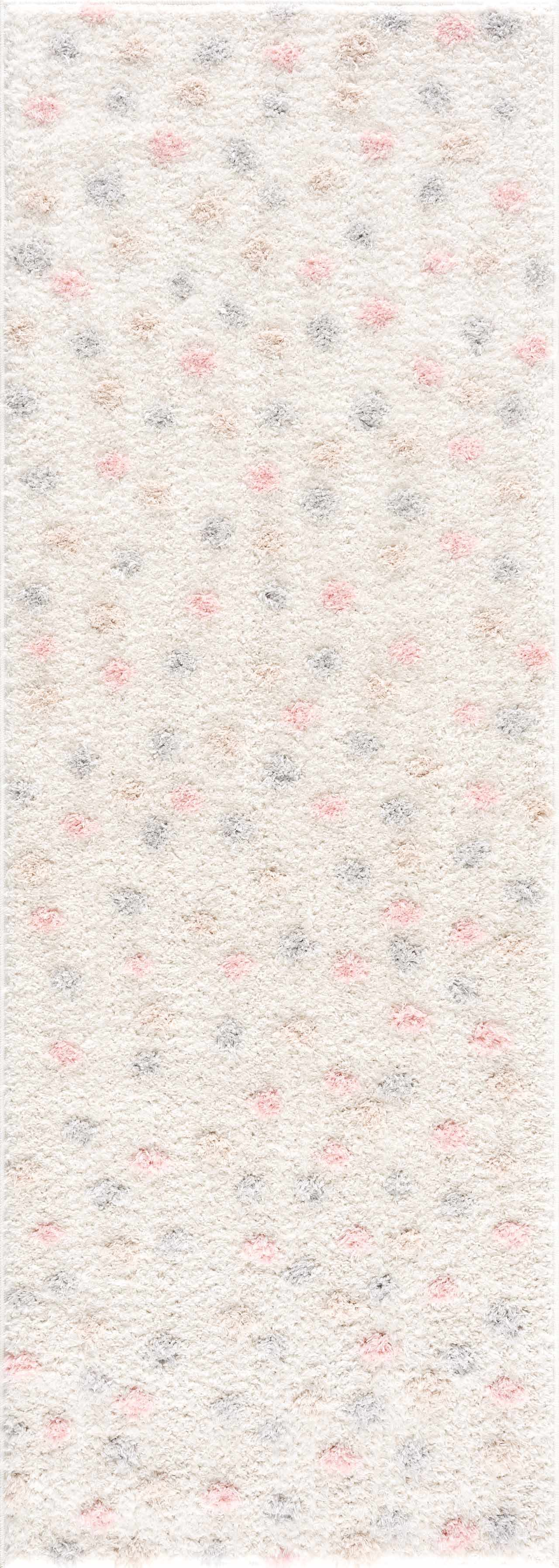Cansu Pink & Cream Dotted Area Rug by Hauteloom