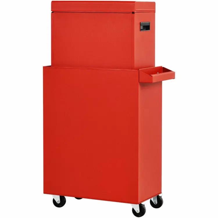 Red Heavy Duty Steel Lockable Rolling Tool Chest Mobile Garage Storage Cart by HomePacific