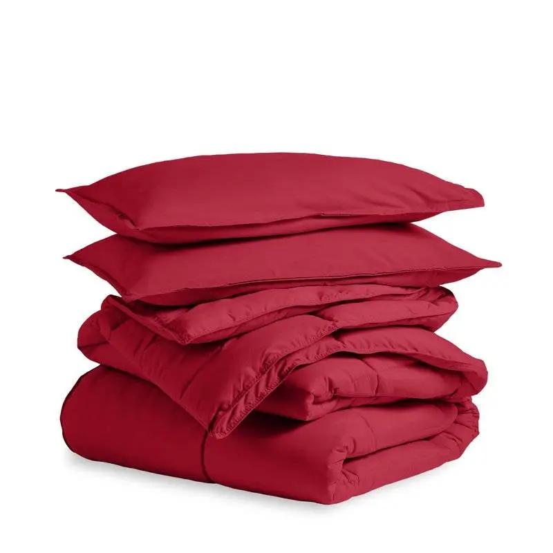 Full/Double Size All Season Super Soft Down Alternative Comforter Set Red by HomePacific