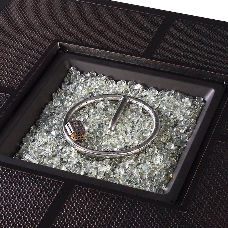 Aluminum 42-in Square Propane Fire Table with Beads, Covers and Lid by Sharicks