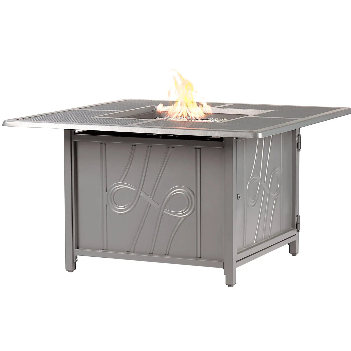 Aluminum 42-in Square Propane Fire Table with Beads, Covers and Lid by Sharicks