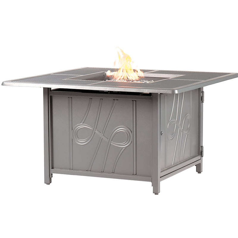 Aluminum 42-in Square Propane Fire Table with Beads, Covers and Lid by Sharicks