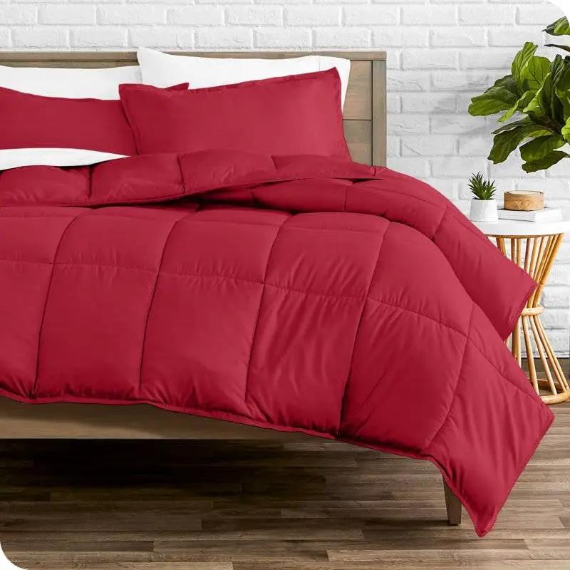 King/Cal King Size All Season Super Soft Down Alternative Comforter Set Red by HomePacific