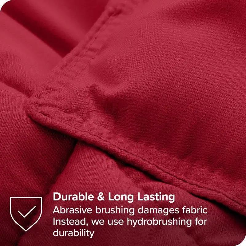 King/Cal King Size All Season Super Soft Down Alternative Comforter Set Red by HomePacific