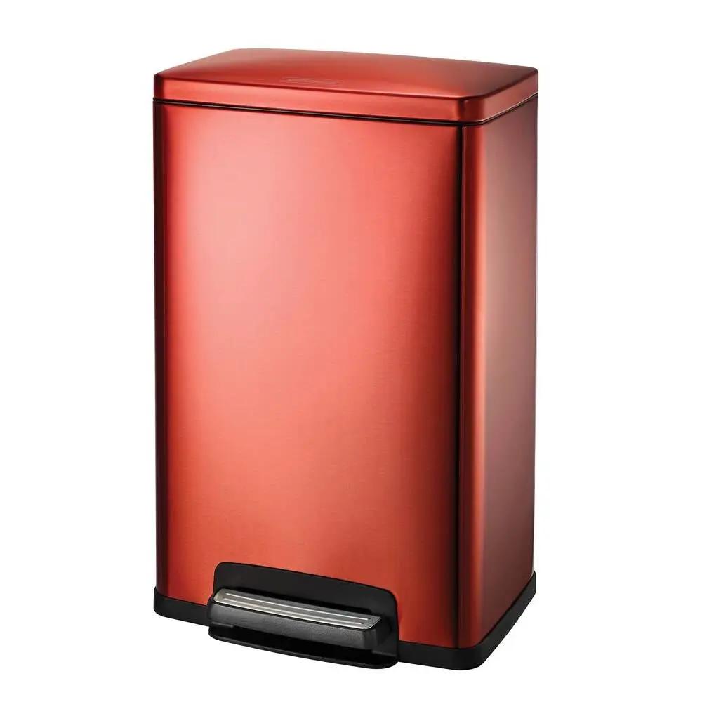 Stainless Steel 13-Gallon Kitchen Trash Can with Step Lid in Copper Red Finish by HomePacific
