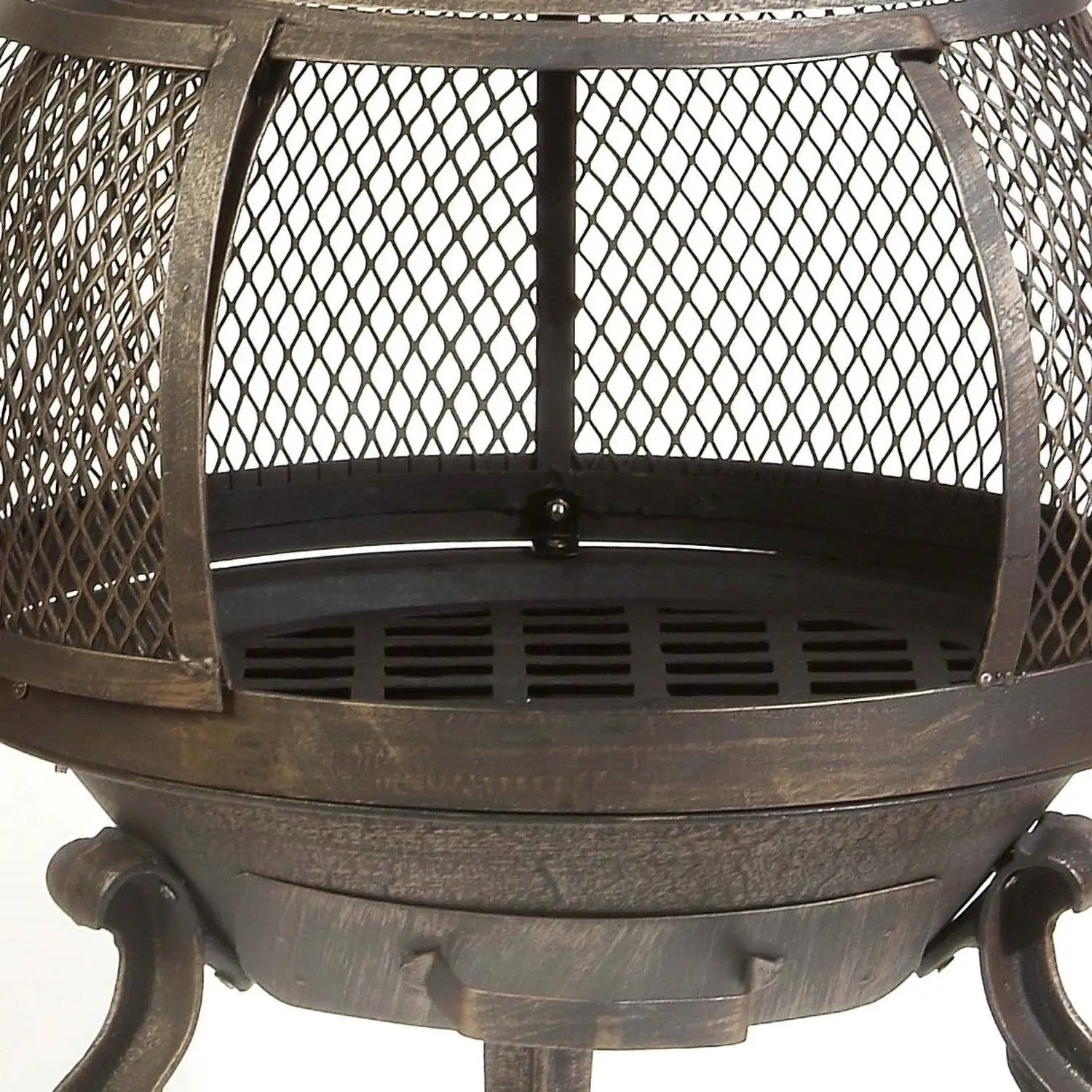 Rustic Outdoor Steel Cast Iron Chimenea Wood Fire Pit by HomePacific