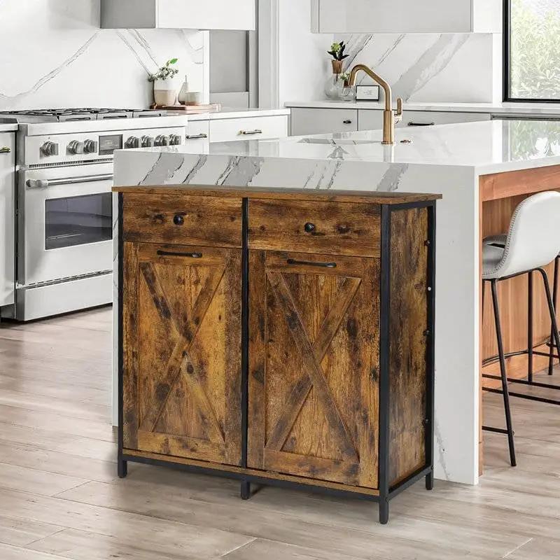 Rustic Multipurpose 2 Drawer / 2 Tilt Out 10gL Kitchen Laundry Trash/Recycle Storage by HomePacific