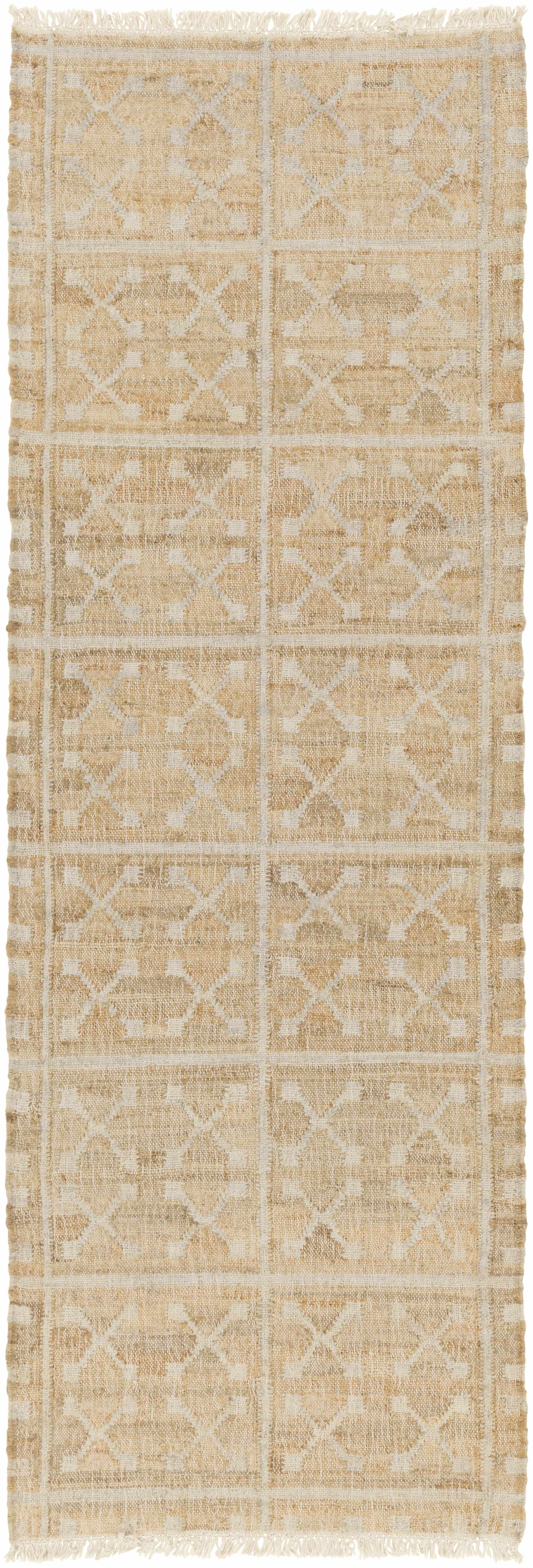Rice Handcrafted Fringed Jute Carpet by Boutique Rugs