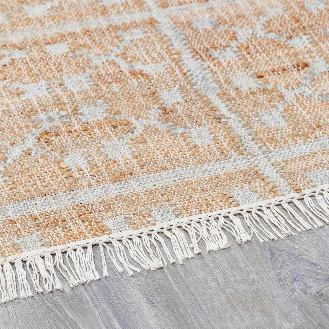 Rice Handcrafted Fringed Jute Carpet by Boutique Rugs
