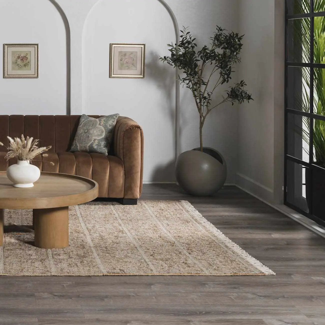 Rice Handcrafted Fringed Jute Carpet by Boutique Rugs