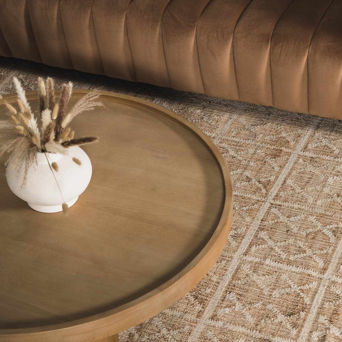 Rice Handcrafted Fringed Jute Carpet by Boutique Rugs