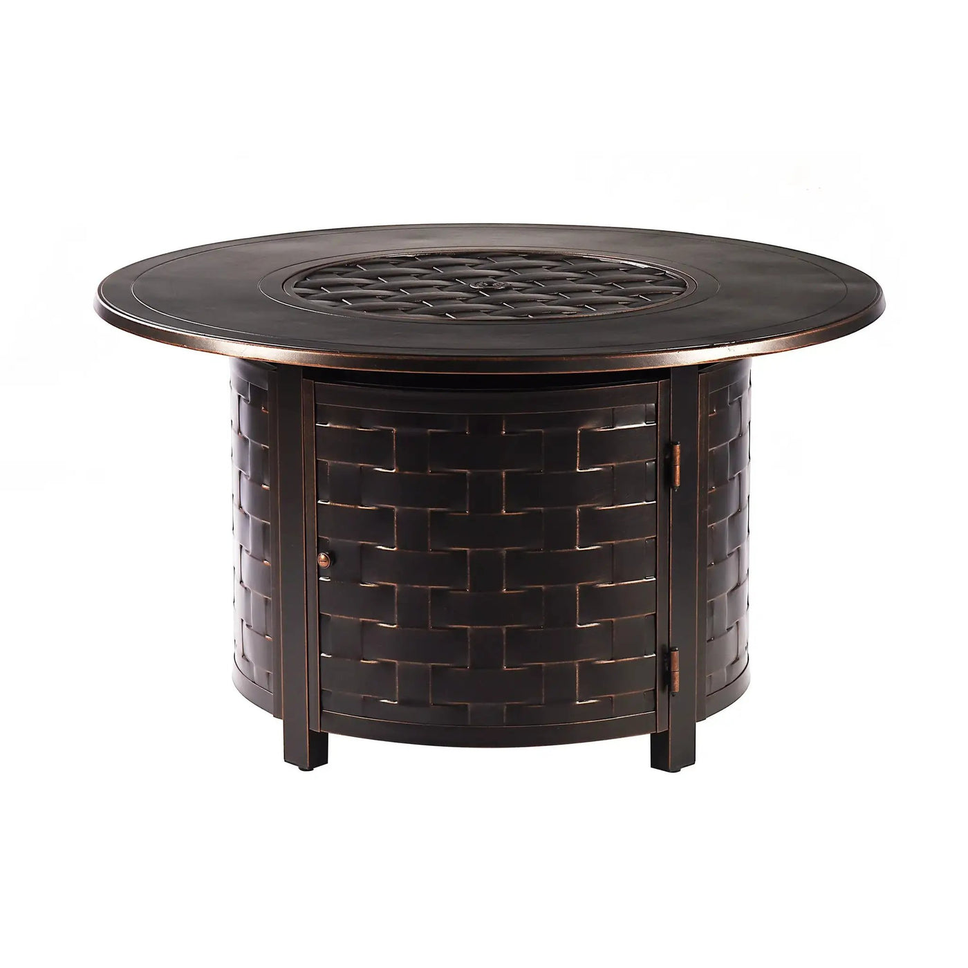 Aluminum 44-in Round Propane Fire Table with Beads, Covers and Lid by Sharicks