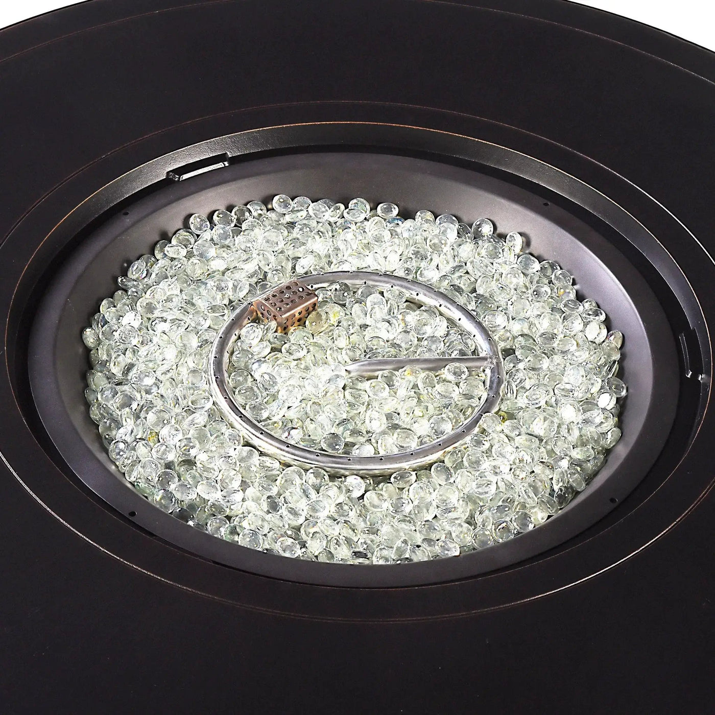 Aluminum 44-in Round Propane Fire Table with Beads, Covers and Lid by Sharicks