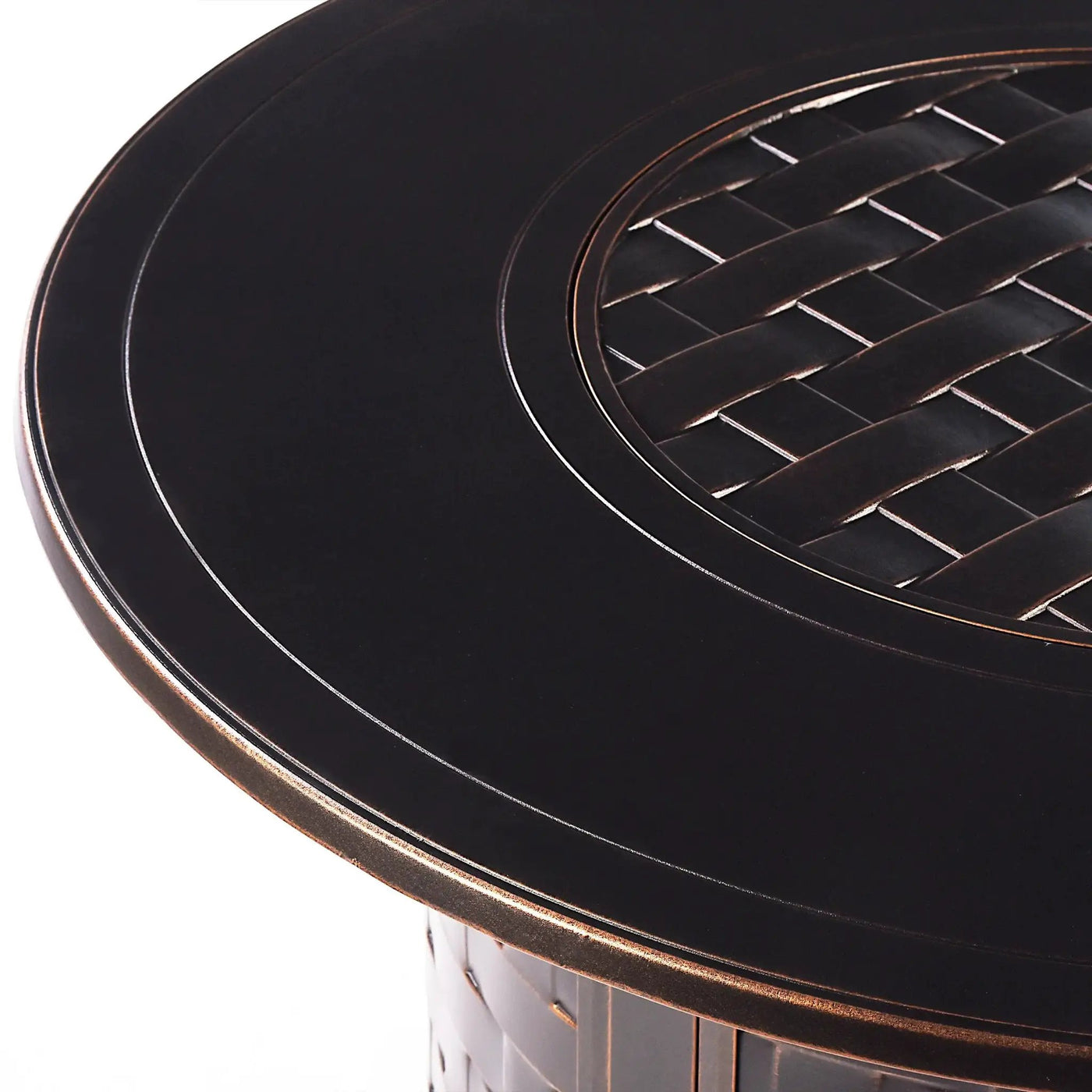 Aluminum 44-in Round Propane Fire Table with Beads, Covers and Lid by Sharicks