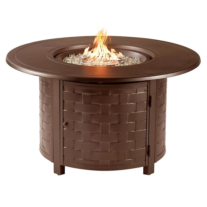 Aluminum 44-in Round Propane Fire Table with Beads, Covers and Lid by Sharicks