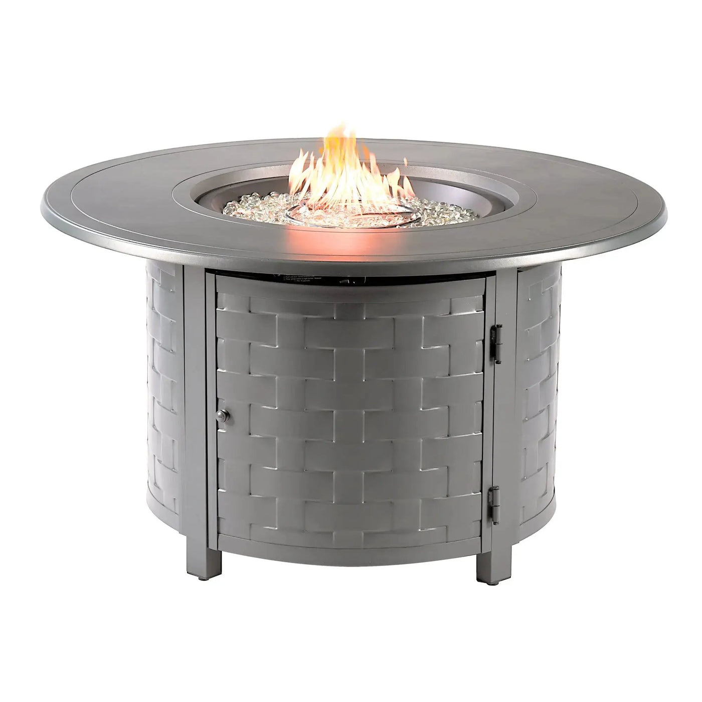 Aluminum 44-in Round Propane Fire Table with Beads, Covers and Lid by Sharicks