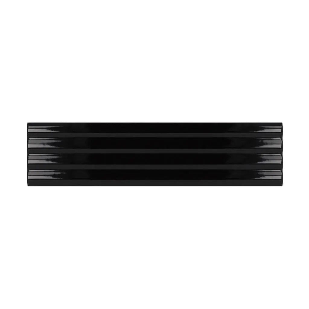 Black 2x8 Glossy Ceramic Subway Deco Tile (38 pack, 4.09 sq ft/case) by Apollo Tile
