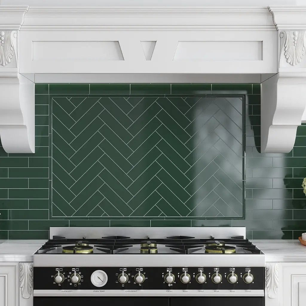 Green 2x8 Glossy Ceramic Subway Tile (60 pack, 6.48 sq ft/case) by Apollo Tile