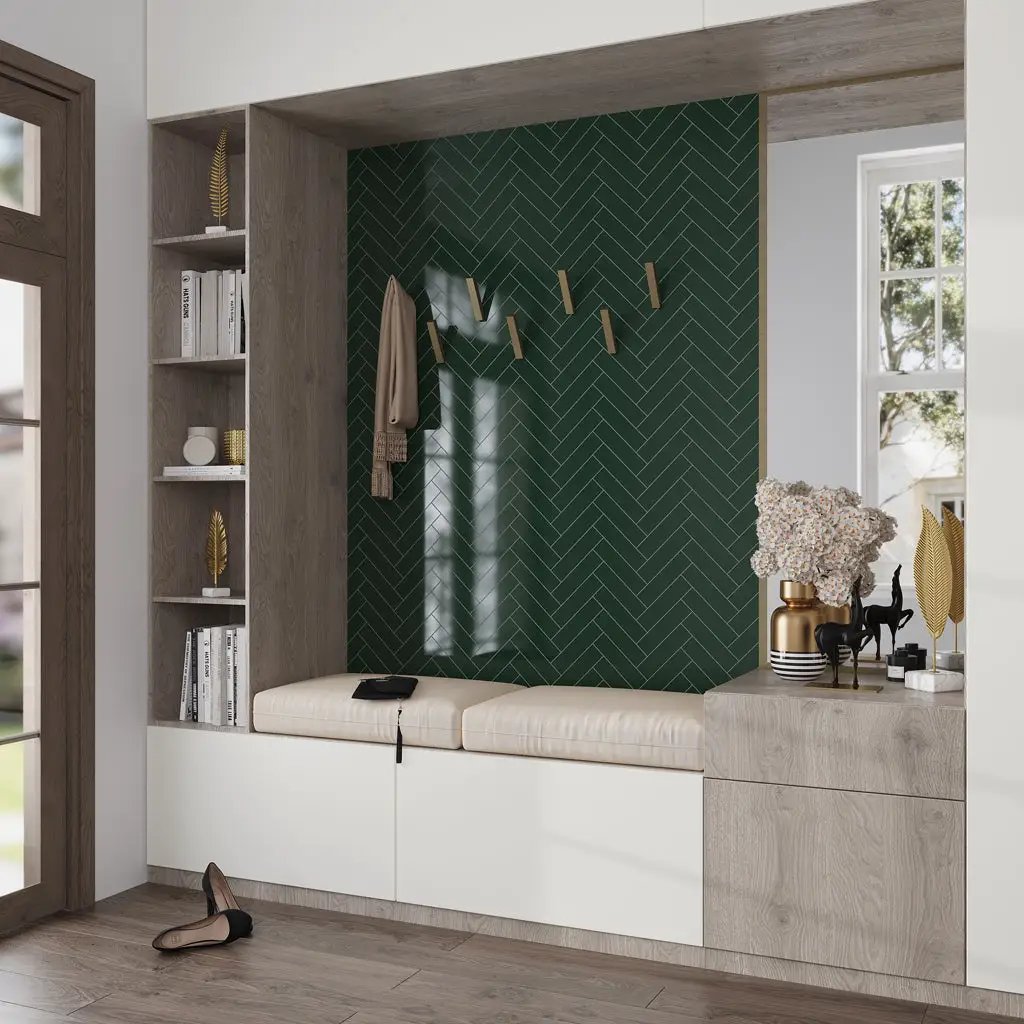 Green 2x8 Glossy Ceramic Subway Tile (60 pack, 6.48 sq ft/case) by Apollo Tile