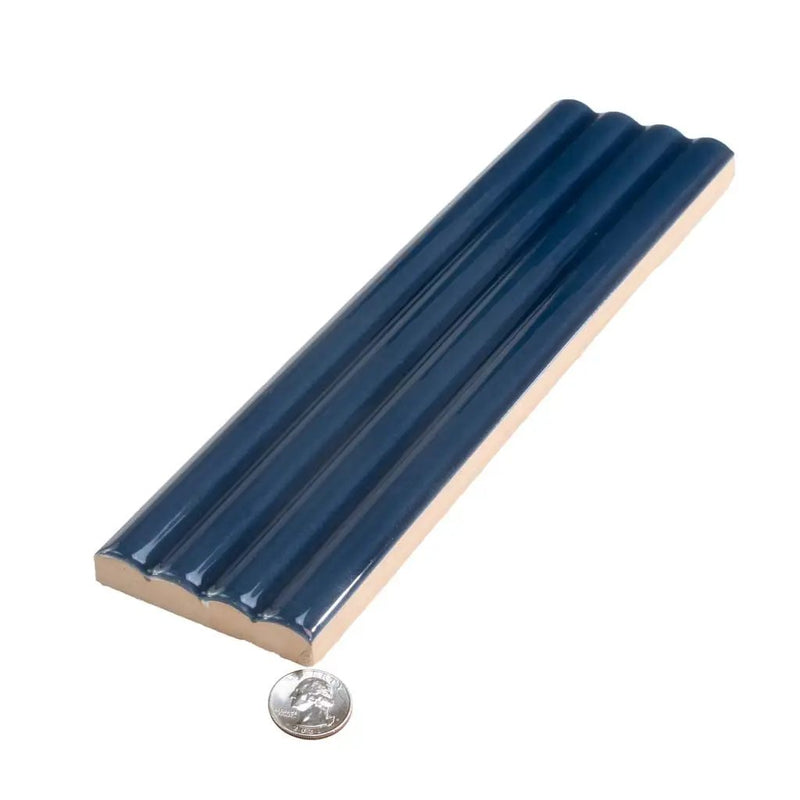 Blue 2x8 Glossy Ceramic Subway Deco Tile (38 pack, 4.09 sq ft/case) by Apollo Tile