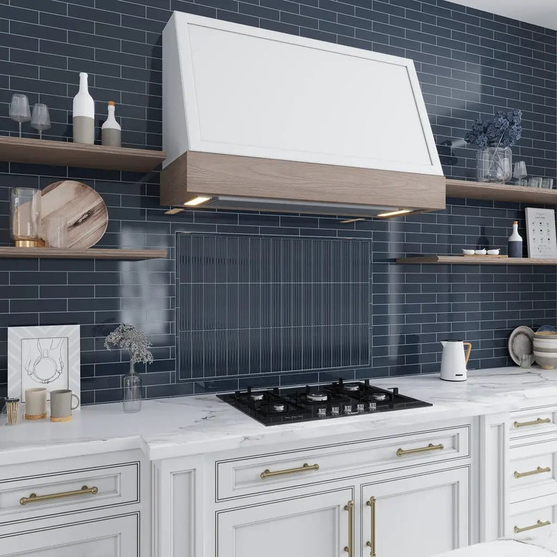 Blue 2x8 Glossy Ceramic Subway Tile (60 pack, 6.48 sq ft/case) by Apollo Tile