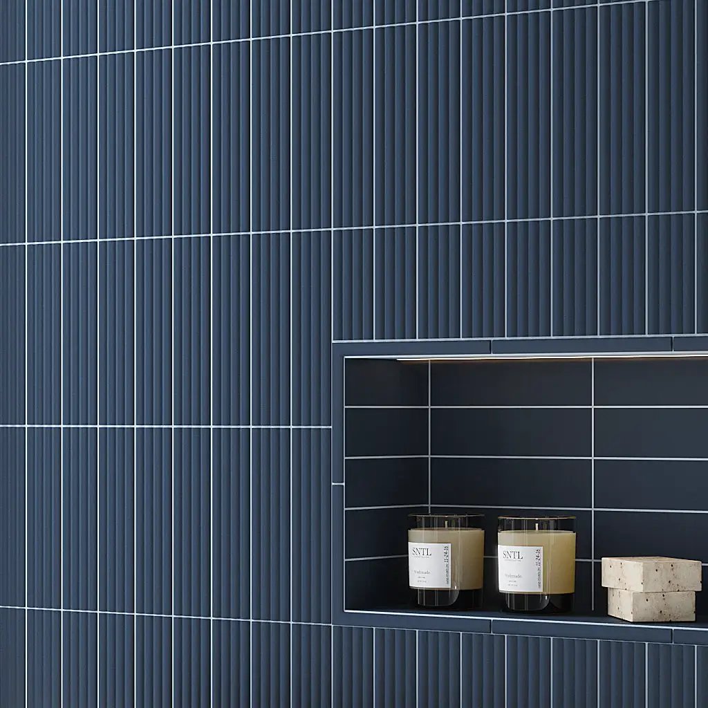 Blue 2x8 Matte Ceramic Subway Tile (60 pack, 6.48 sq ft/case) by Apollo Tile