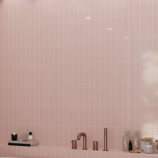 Pink 2x8 Glossy Ceramic Subway Tile (60 pack, 6.46 sq ft/case)
