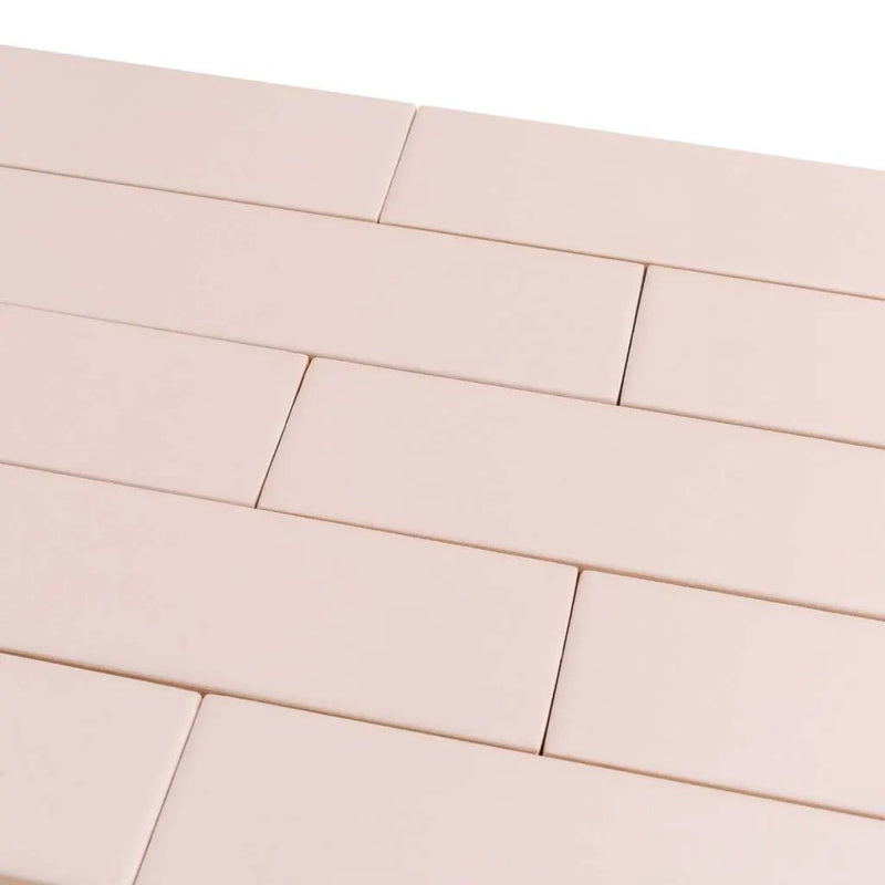 Pink 2x8 Matte Ceramic Subway Tile (60 pack, 6.46 sq ft/case) by Apollo Tile