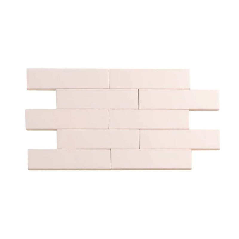 Pink 2x8 Matte Ceramic Subway Tile (60 pack, 6.46 sq ft/case) by Apollo Tile