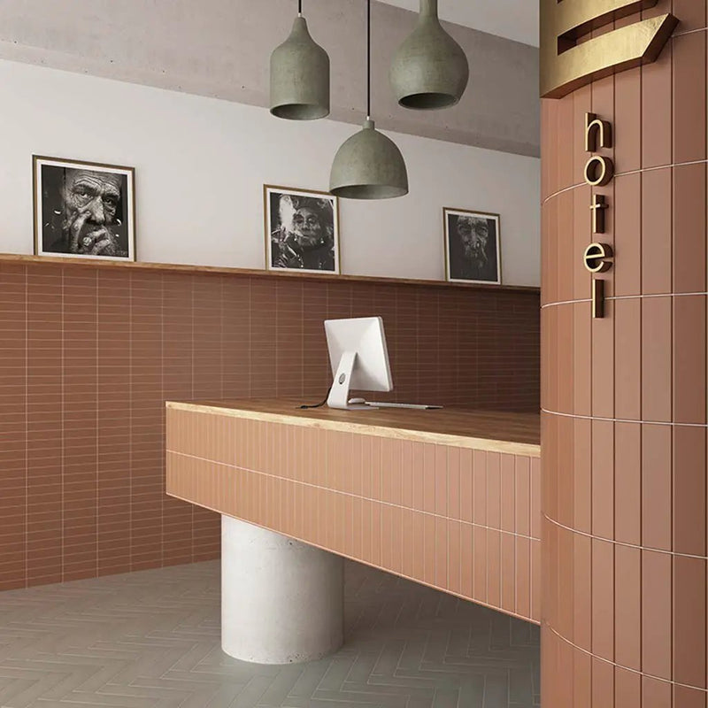 Arte 1.97 in. x 7.87 in. Matte Red Ceramic Subway Wall and Floor Tile (60 pack, 6.46 sq. ft./case) by Apollo Tile