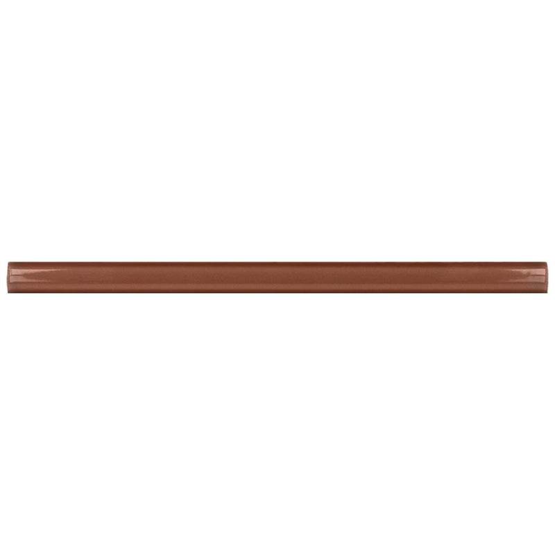 Red 0.5x8 Glossy Ceramic Pencil Tile Trim (10 pack, 0.3 sq ft/case)