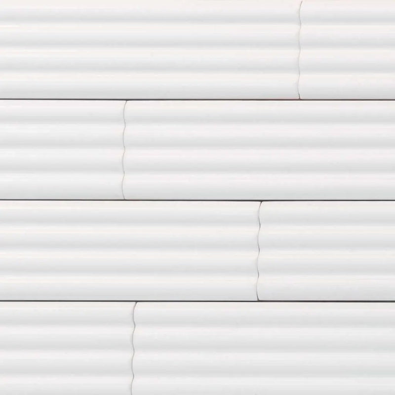 White 2x8 Matte Ceramic Subway Deco Tile (38 pack, 4.1 sq ft/case) by Apollo Tile