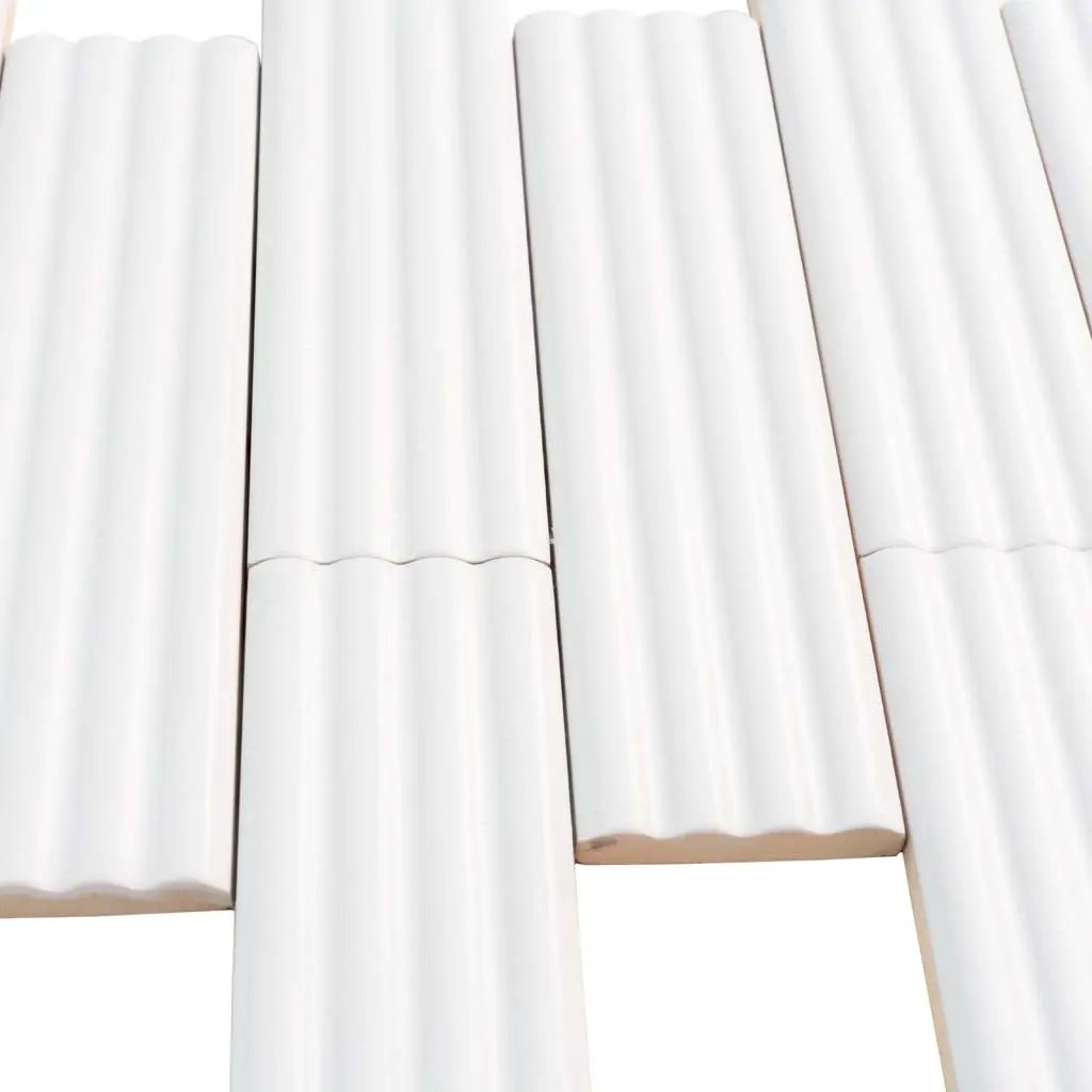 White 2x8 Matte Ceramic Subway Deco Tile (38 pack, 4.1 sq ft/case) by Apollo Tile