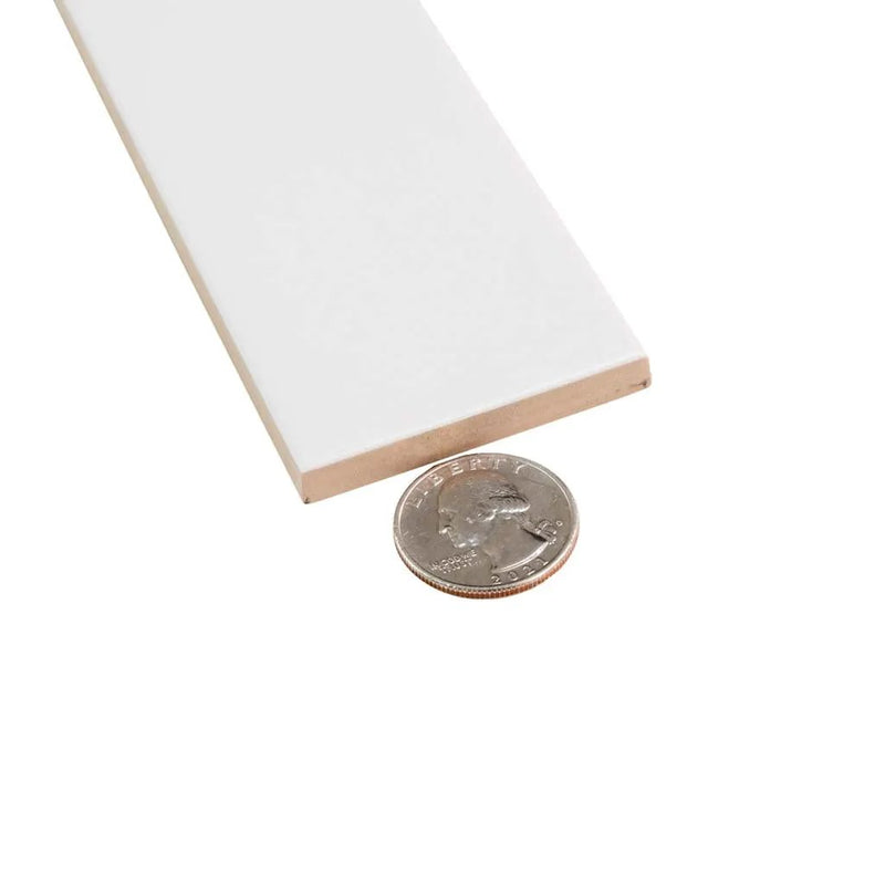 White 2x8 Matte Ceramic Subway Tile (60 pack, 6.46 sq ft/case) by Apollo Tile