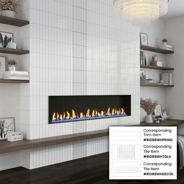 White 0.5x8 Glossy Ceramic Pencil Tile Trim (10 pack, 0.3 sq ft/case), photo 2 of 3