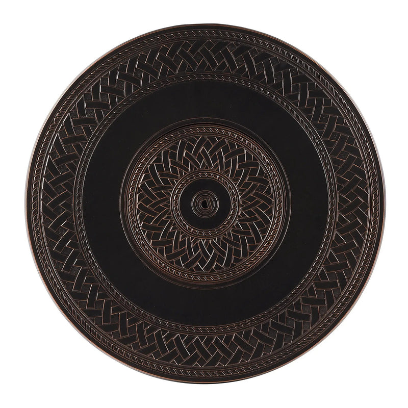 Aluminum 34-in Round Propane Fire Table with Beads, Covers and Lid by Sharicks