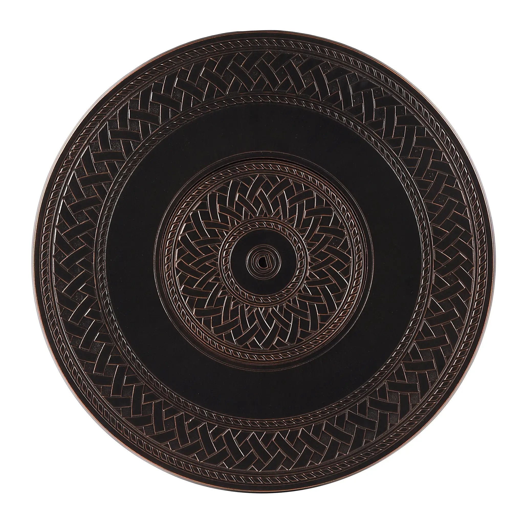 Aluminum 34-in Round Propane Fire Table with Beads, Covers and Lid by Sharicks