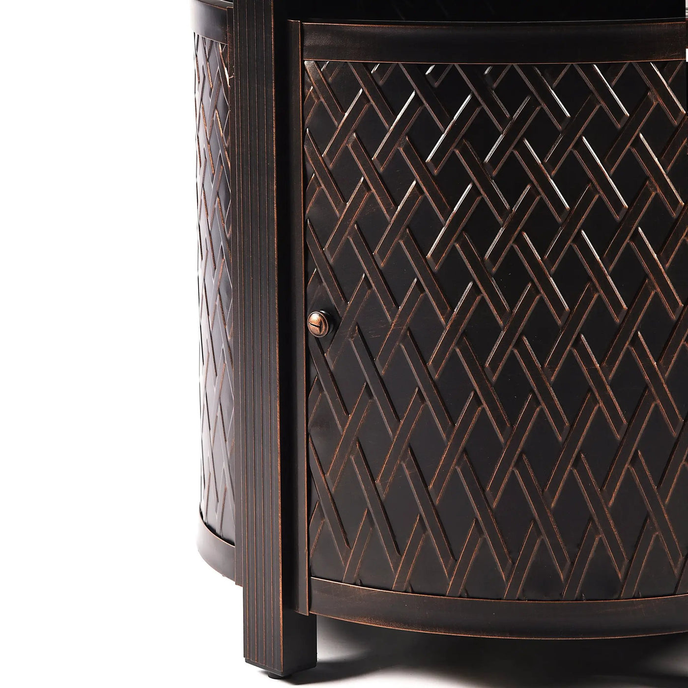 Aluminum 34-in Round Propane Fire Table with Beads, Covers and Lid by Sharicks