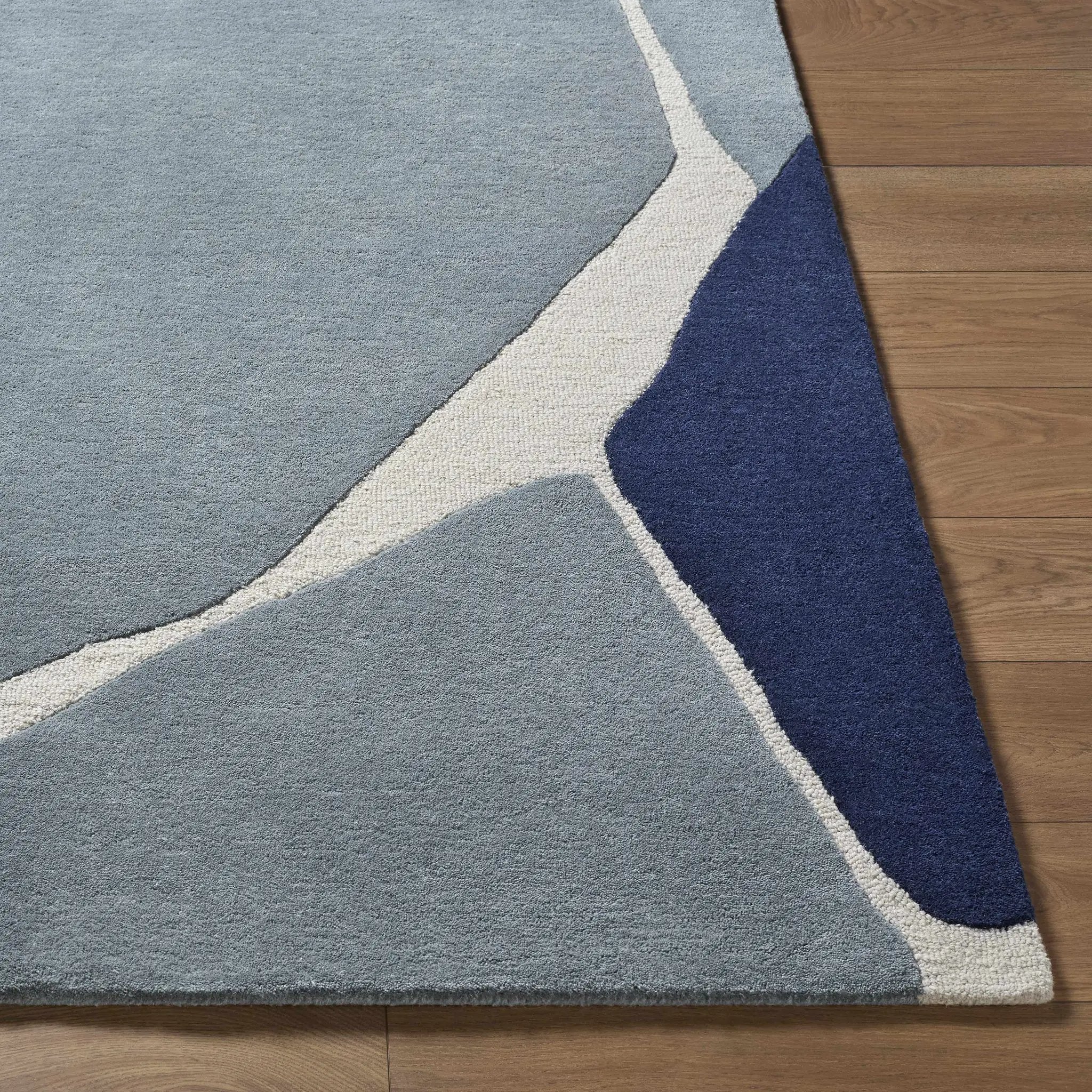 Robbins Modern Blue Wool Rug by Boutique Rugs