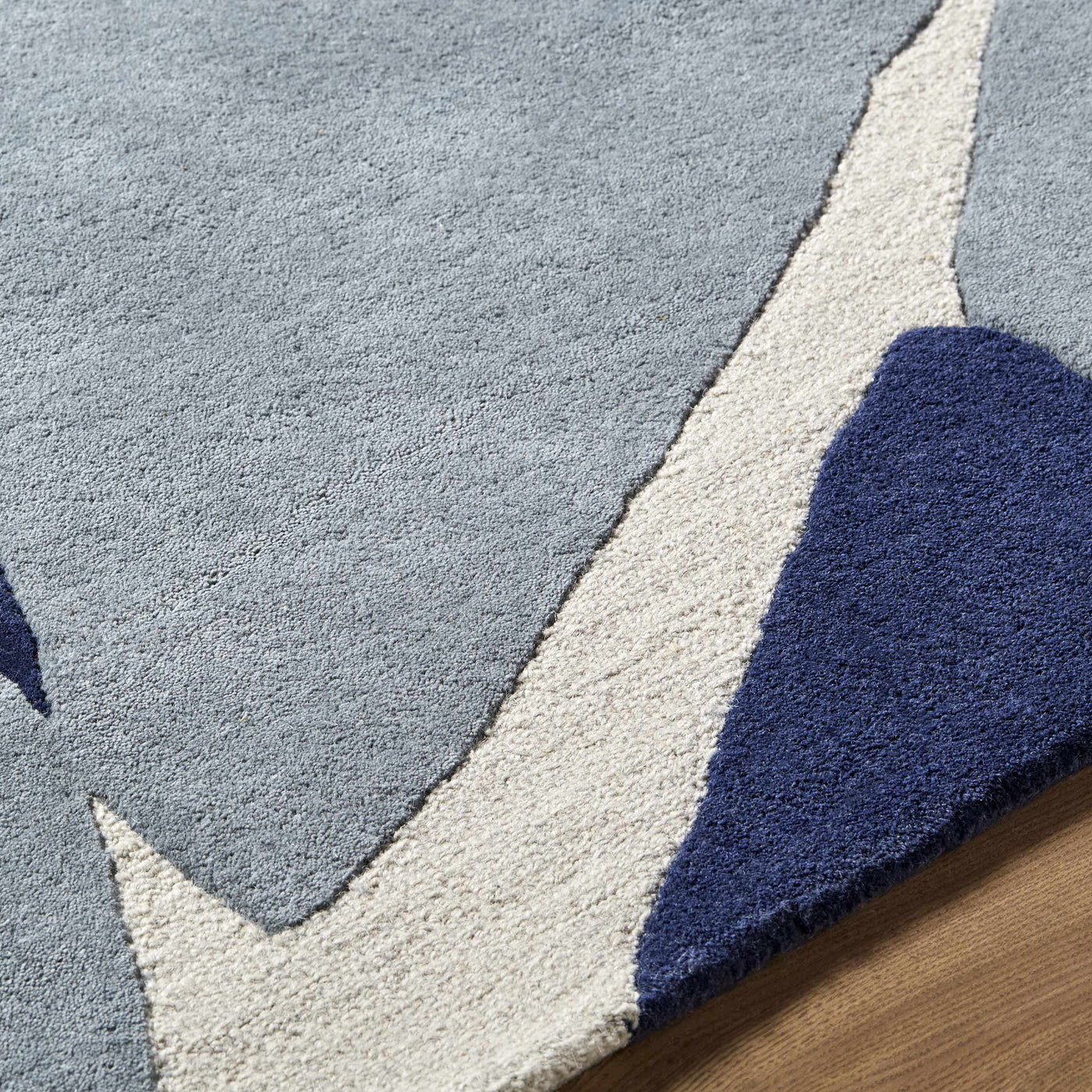 Robbins Modern Blue Wool Rug by Boutique Rugs