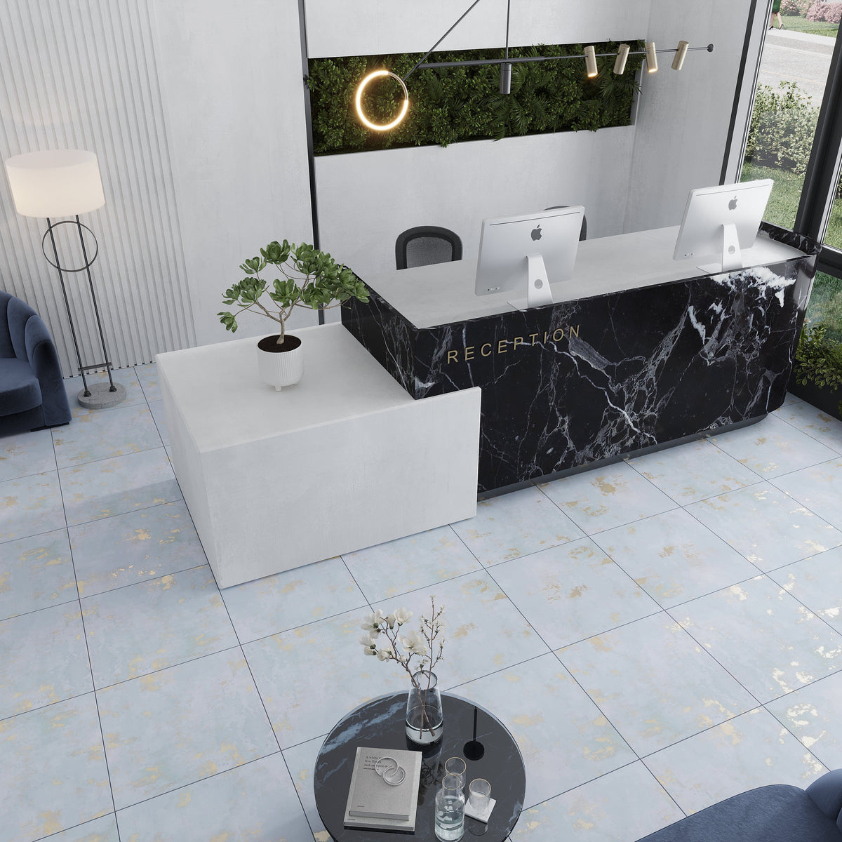 Light Blue 24x24 Natural Square Porcelain Large Format Tile (4 pack, 15.27 sq ft/case)