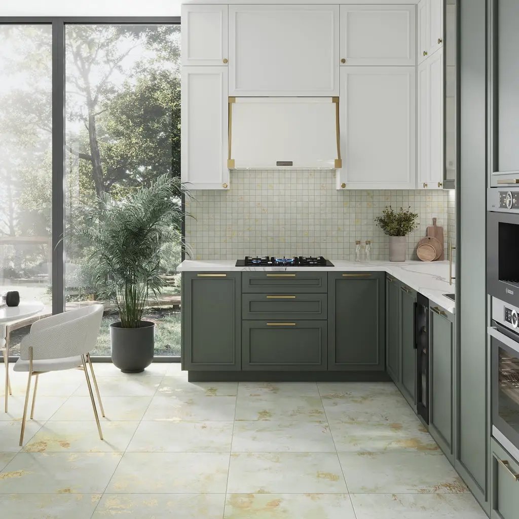 Moss Green 24x24 Natural Square Porcelain Large Format Tile (4 pack, 15.27 sq ft/case) by Apollo Tile