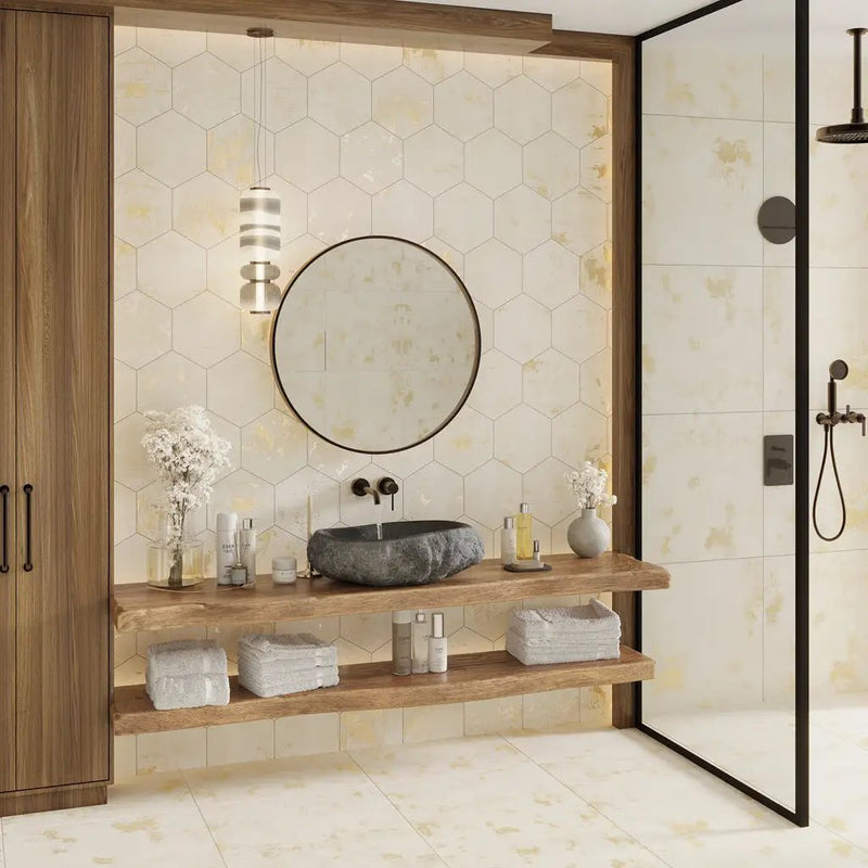 Light Beige 24x24 Natural Square Porcelain Large Format Tile (4 pack, 15.27 sq ft/case) by Apollo Tile
