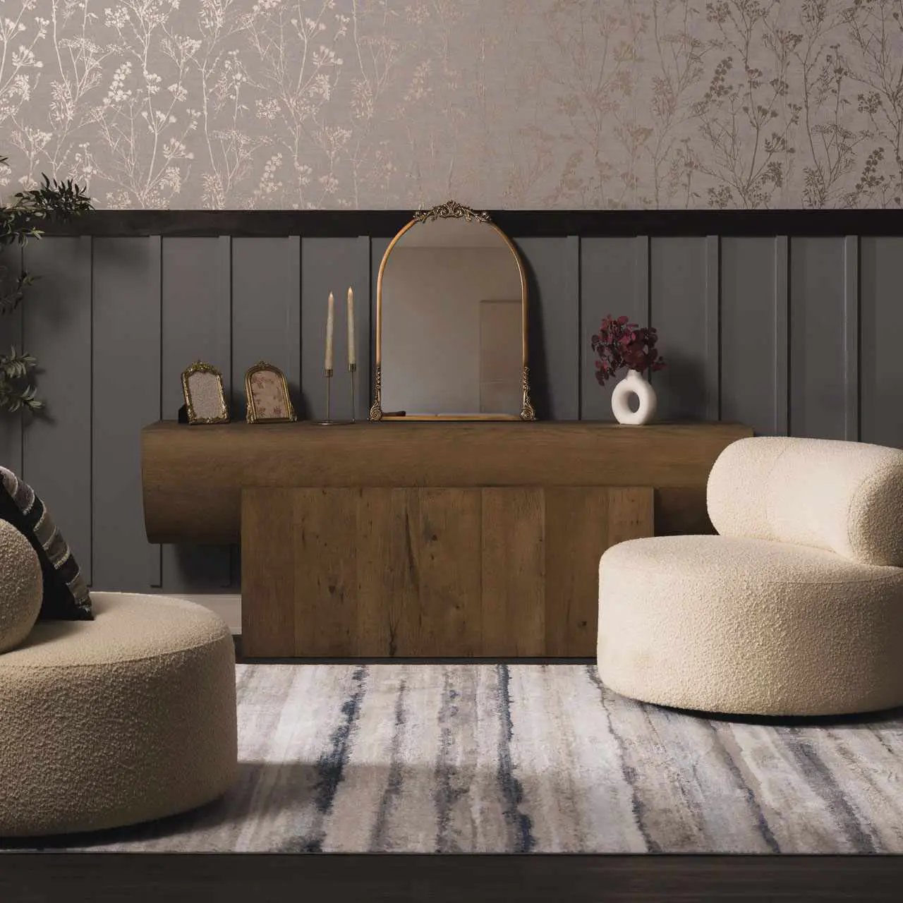 Aldavilla Abstract Striped Area Rug by Boutique Rugs