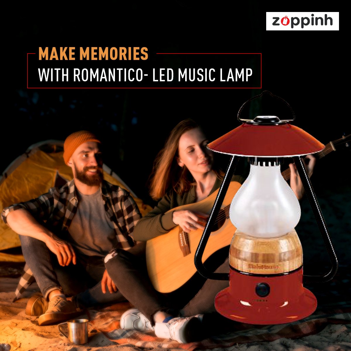 TRU De-LIGHT ROMANTICO LED All-in-One Lamp, Rechargeable, Bluetooth Music Speaker - FIRE RED / YELLOW / AUQA BLUE / GREEN / BLACK, photo 11 of 19