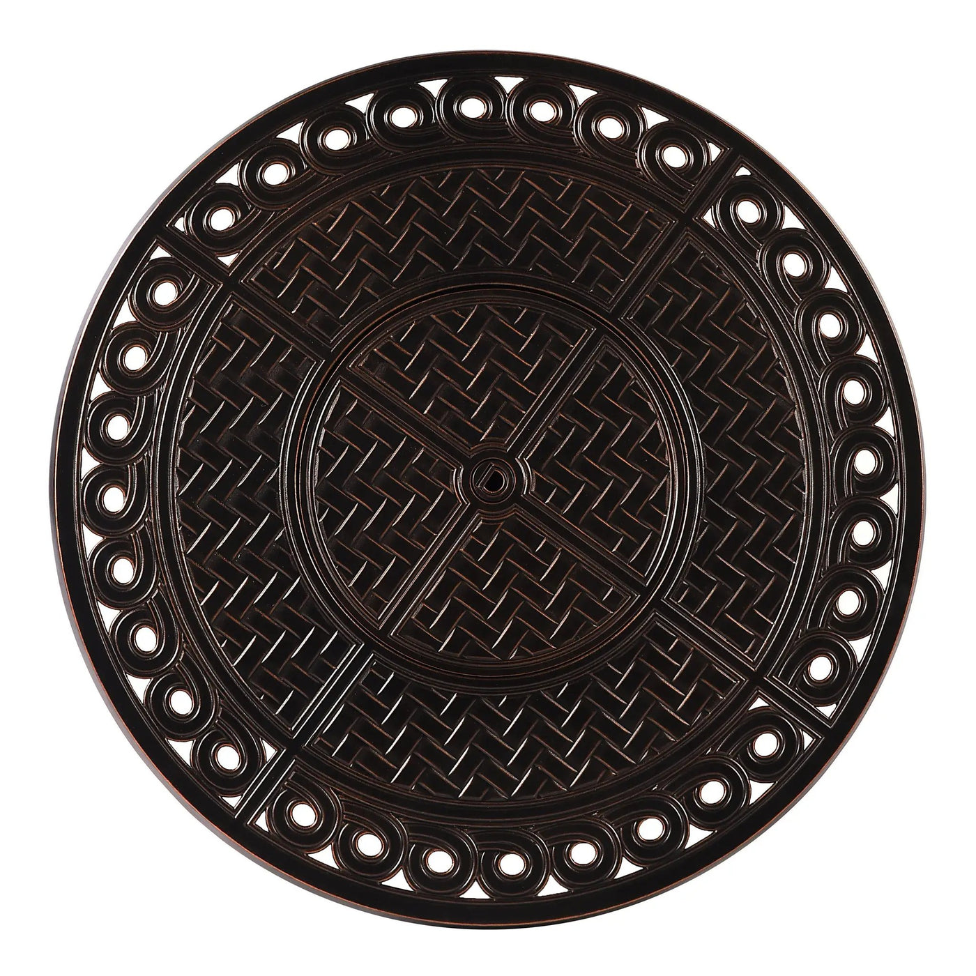 Aluminum 34-in Round Propane Fire Table with Beads, Covers and Lid by Sharicks