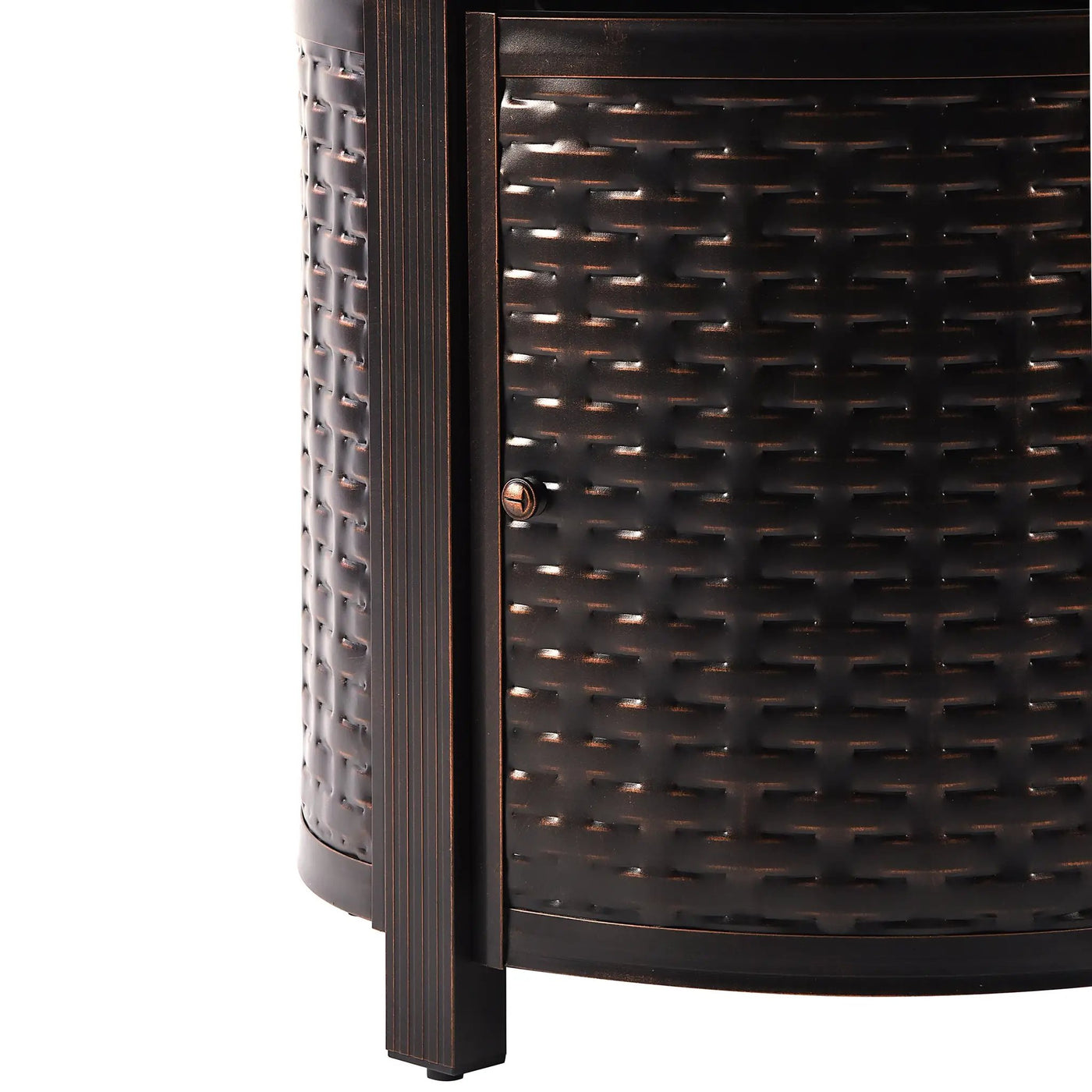 Aluminum 34-in Round Propane Fire Table with Beads, Covers and Lid by Sharicks